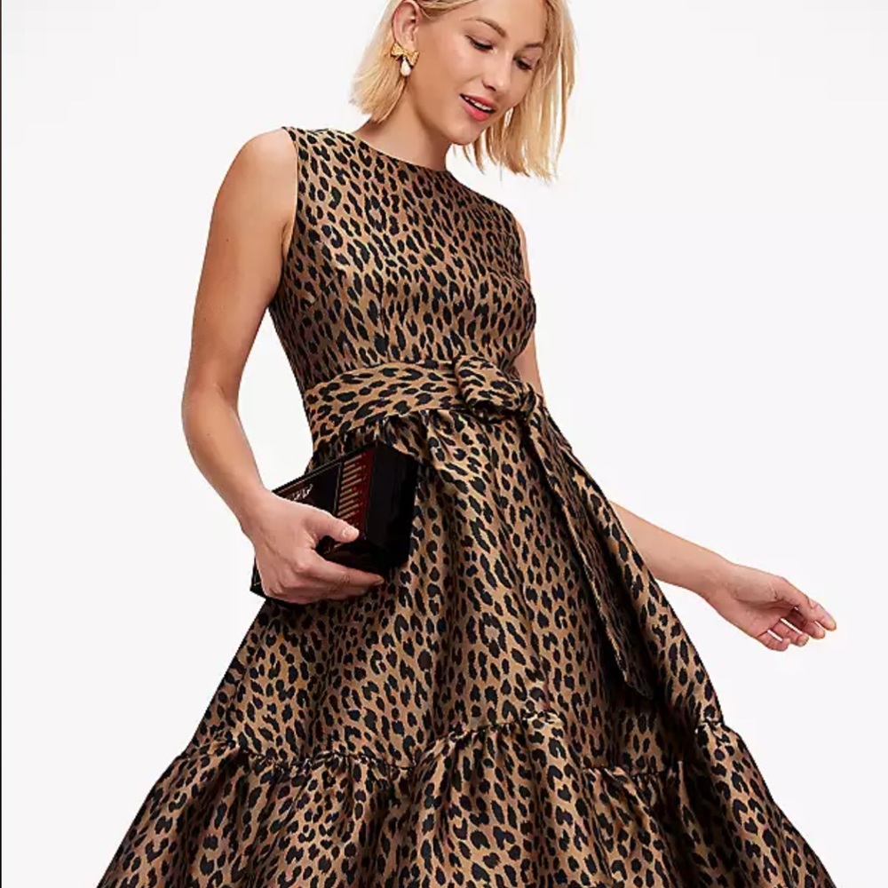 NWT Kate Spade Modern Leopard Brocade Dress size 12